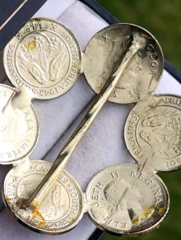 Vintage Quarter Dime Coin Scarf Buckle