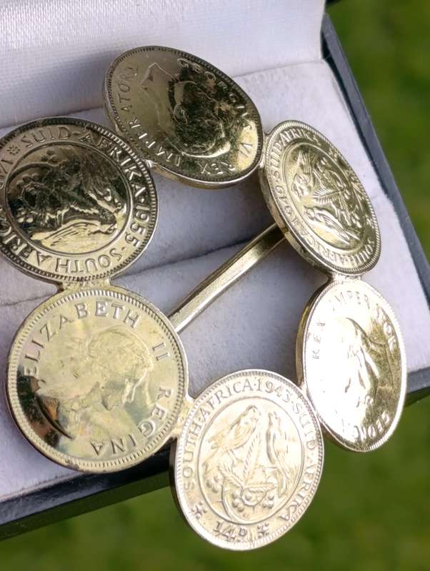 Vintage Quarter Dime Coin Scarf Buckle