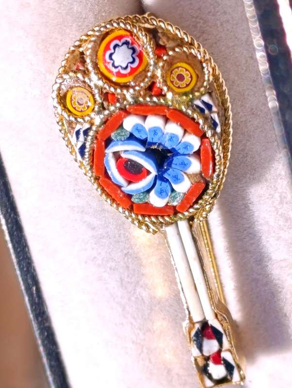 Micro Mosaic Vintage Guitar Brooch