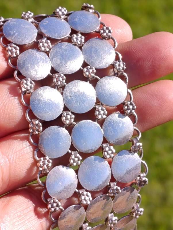 Rare Vintage Heavy Sterling Tribal Bracelet