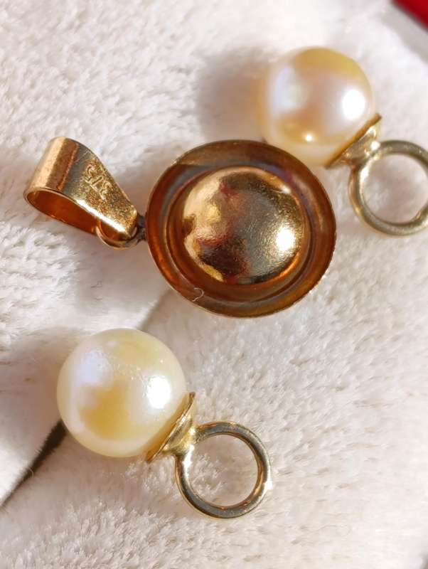 9ct Gold Pearl Pendant & Earring Fitting
