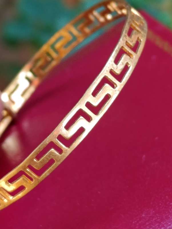 Vintage Greek Design Gold Kids Bangle
