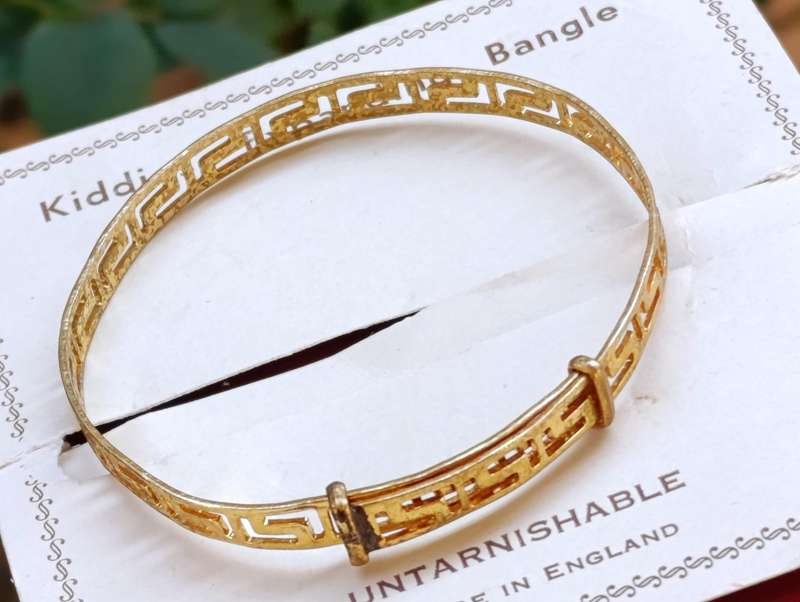 Vintage Greek Design Gold Kids Bangle