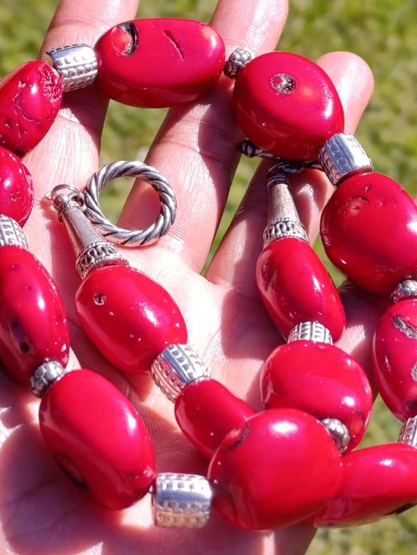 Vintage Large Bamboo Coral Necklace