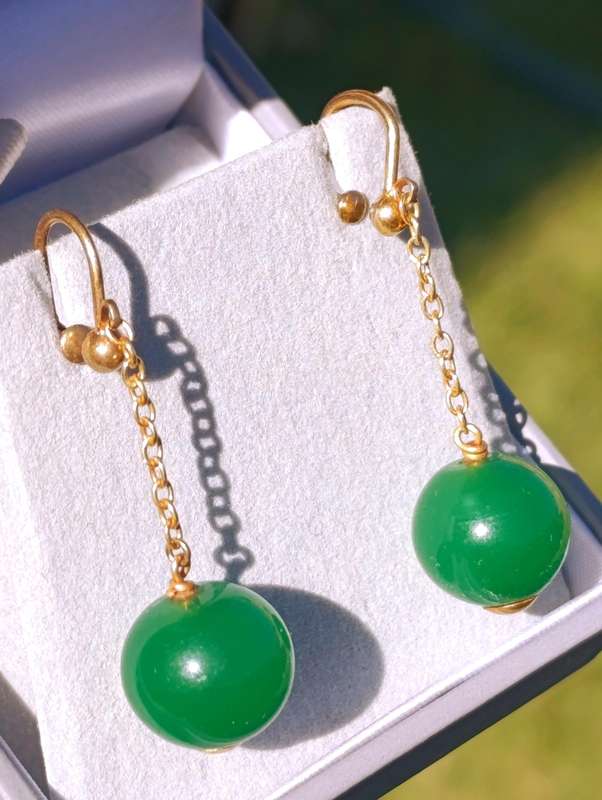 Vintage Jade Drop Earrings