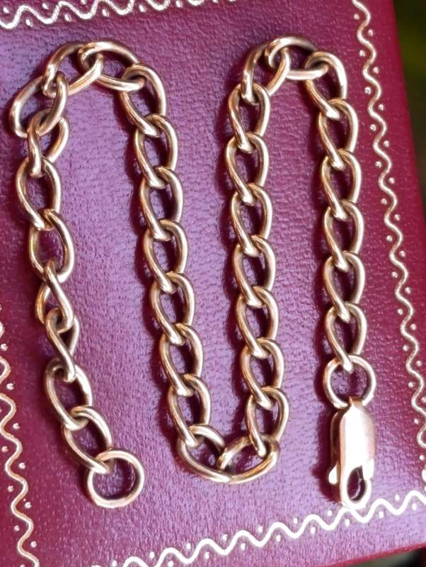 9ct Gold Vintage Curved Link 4MM Bracelet