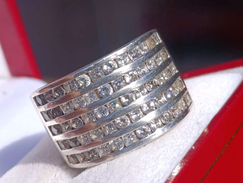 Sterling Vintage Five Row Studded Ring