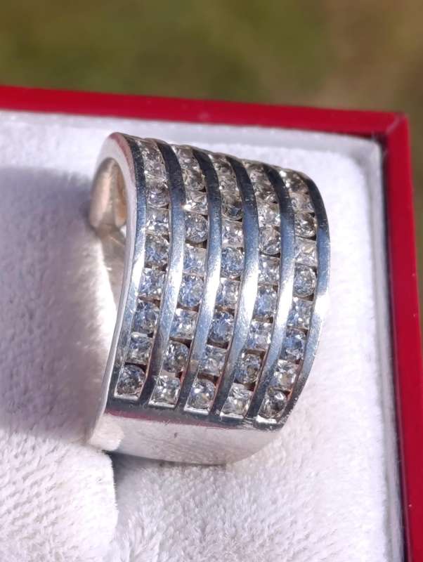 Sterling Vintage Five Row Studded Ring