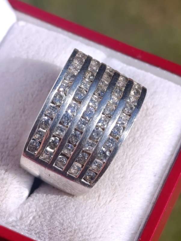 Sterling Vintage Five Row Studded Ring
