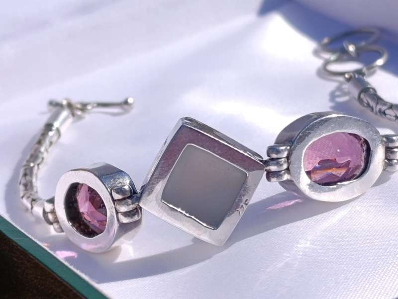 Sterling Amethyst Vintage Bracelet