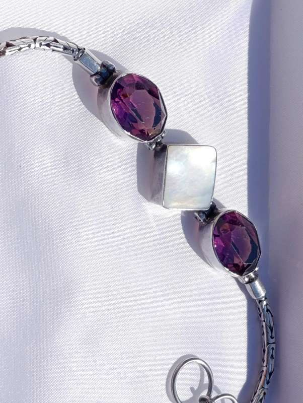 Sterling Amethyst Vintage Bracelet