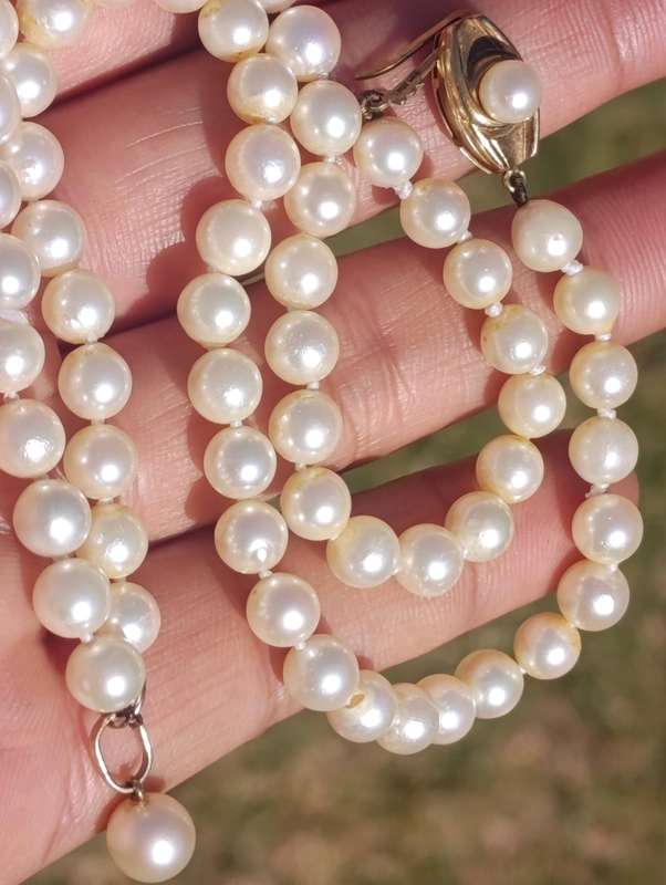 Estate 9ct Gold Cultured Pearl Necklace