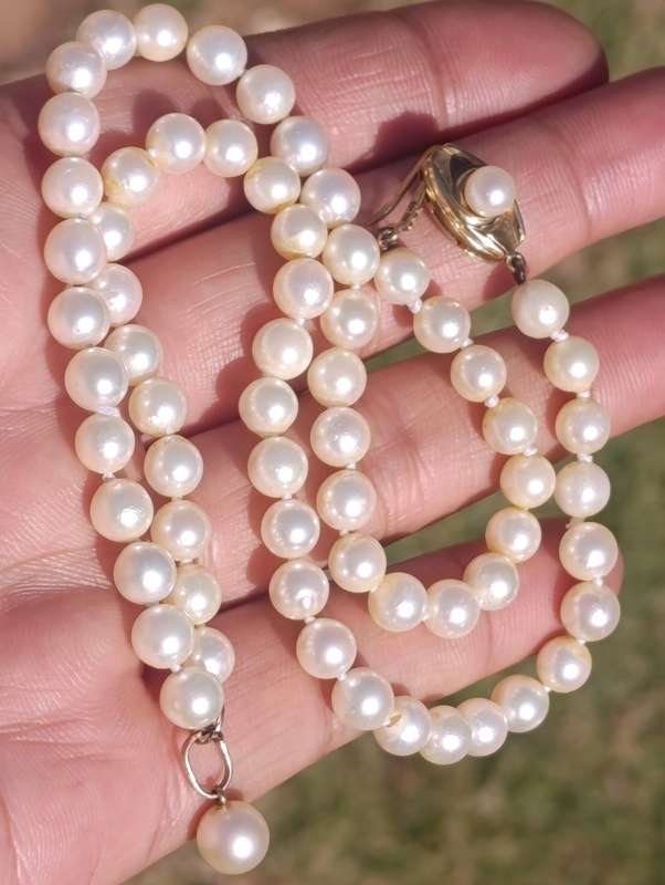 Estate 9ct Gold Cultured Pearl Necklace