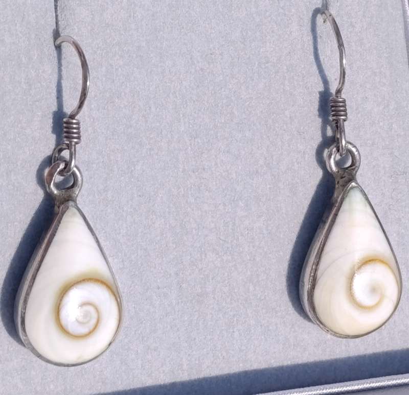 Sterling Teardrop Shell Earrings