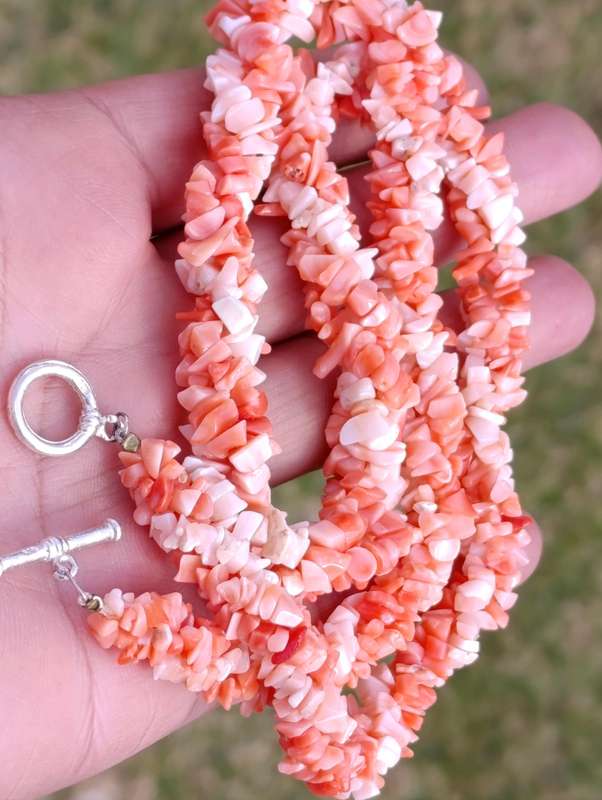 Vintage Double Twist Coral Necklace