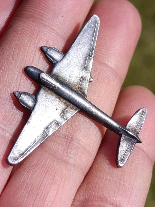 Rare Sterling WW2 Plane Brooch Pin