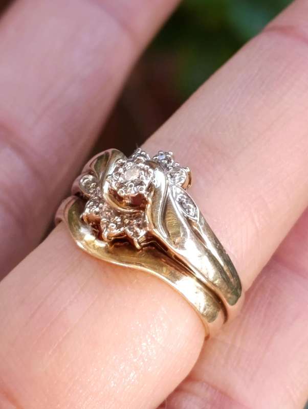 9ct Gold Diamond Two in One Engagement Ring