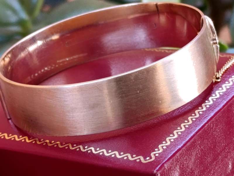9ct Bronze Core 15MM Floral Cutwork Bangle