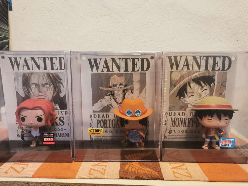 One Piece Wanted Poster Funko Pop Bundle -  Ace/Luffy/Shanks