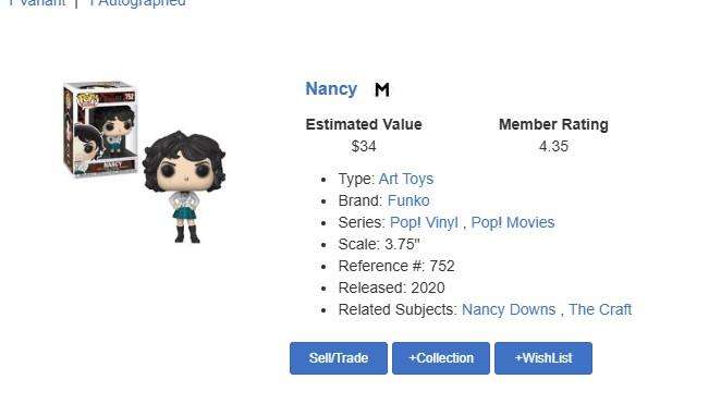 Nancy The Craft Funko Pop