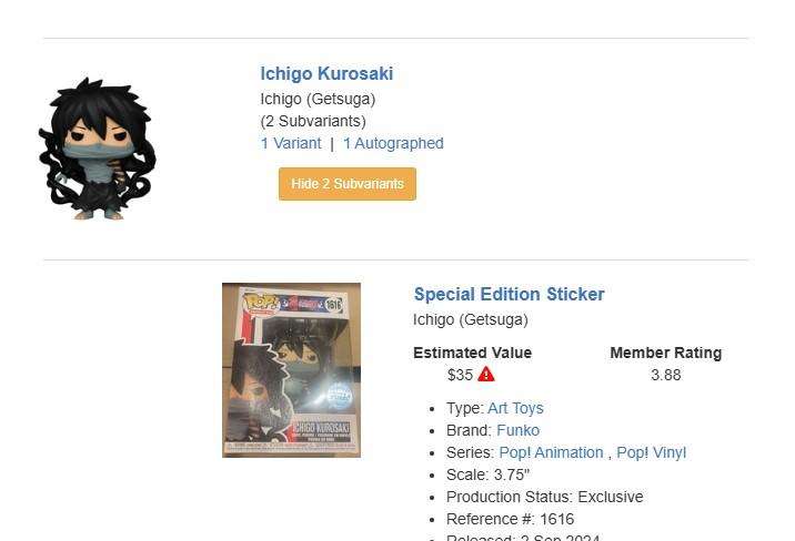 Ichigo Kurosaki Getsuga Tenshou Special Edition Bleach Funko Pop
