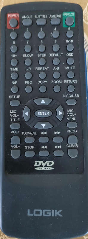 Logic Dvd PLayer Remote