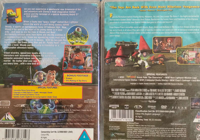 Toy Story 1,2 Dvd Bundle