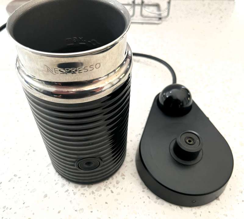 Nespresso Essenza + Milk Frother and Capsule Stand