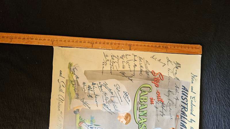 Epic Old Poster with South African Test Match Cricketers Signatures