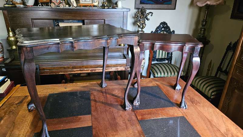 Two Vintage Ball & Claw Tables