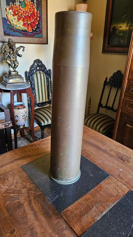 Large Vintage Brass Canon Shell Casing