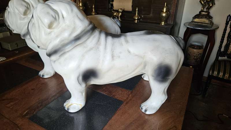 Two Very Large Ceramic Bulldogs