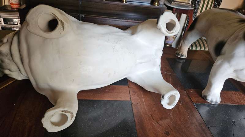 Two Very Large Ceramic Bulldogs