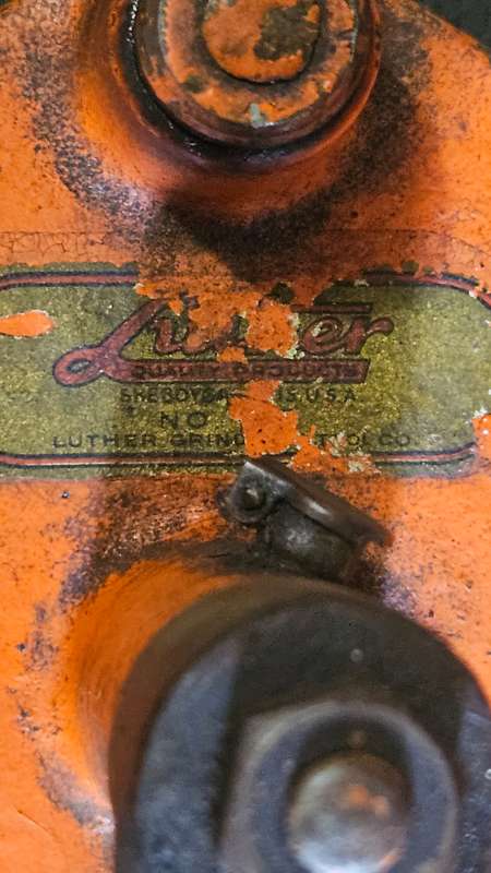 Vintage Table Mounted Hand Driven Bench Grinder