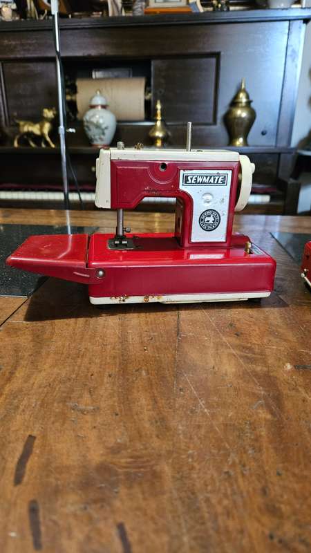 Two Vintage Sewmate Toy Sewing Machines