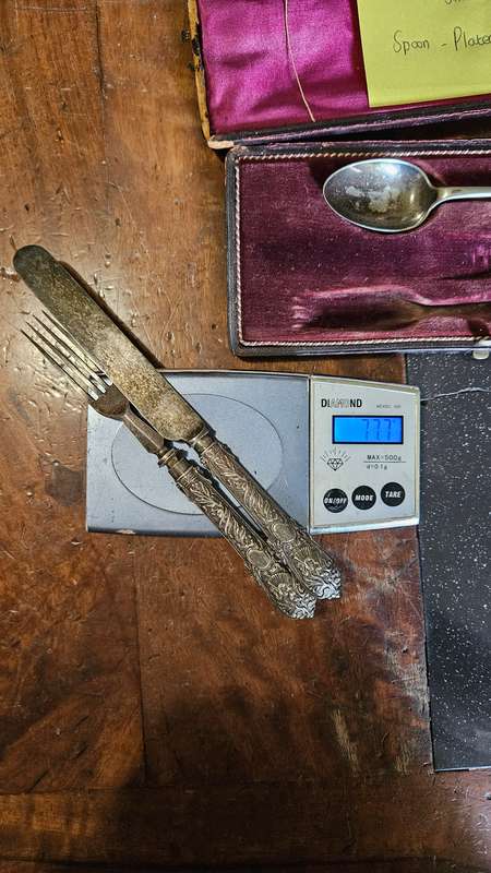 Vintage Knife & Fork Set 60 % Silver