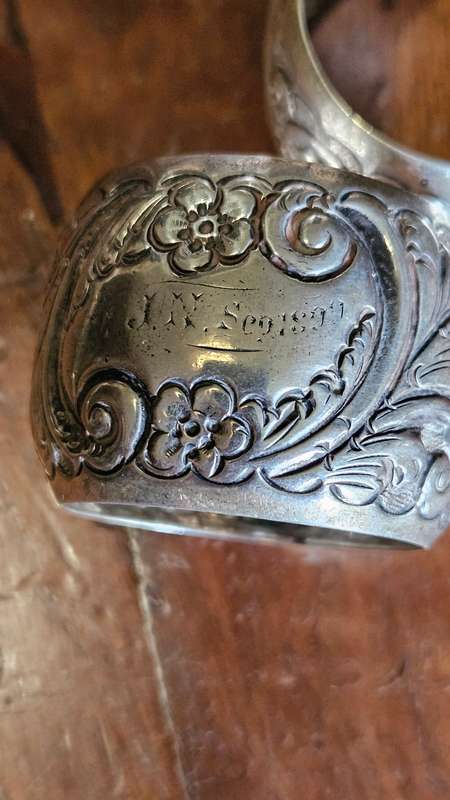 Sterling Silver Napkin Rings Dated in the 1800s