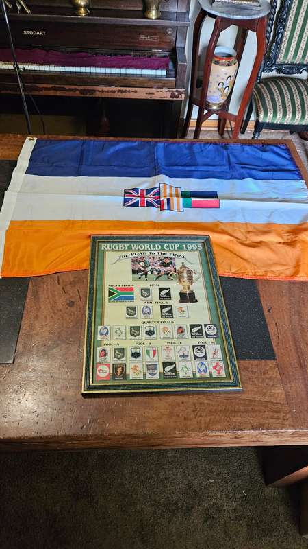 Framed Rugby Art Plus Flag