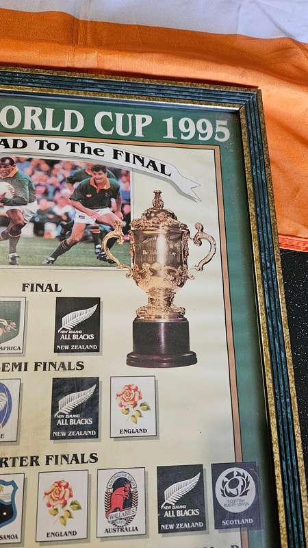 Framed Rugby Art Plus Flag