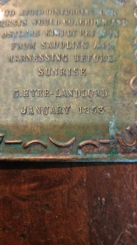 Antique Brass Plaque Jan 1853 plus more