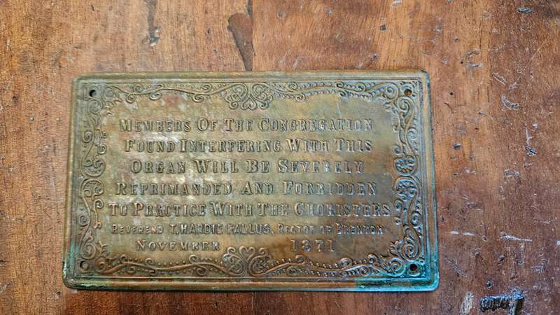 Antique Brass Plaque Nov 1871