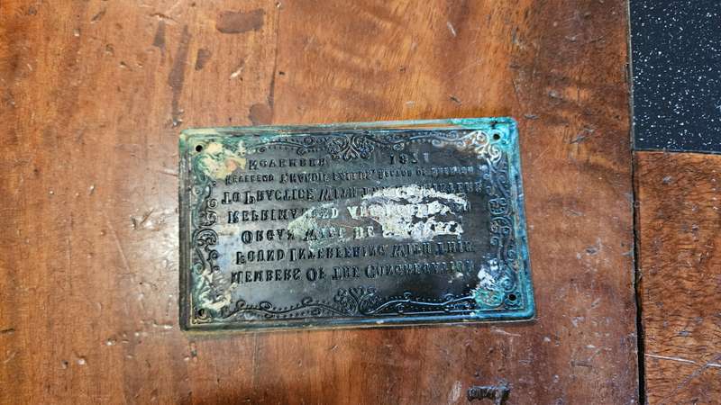 Antique Brass Plaque Nov 1871