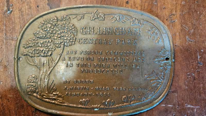 Antique Brass Plaque Jan 1855