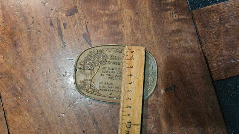 Antique Brass Plaque Jan 1855