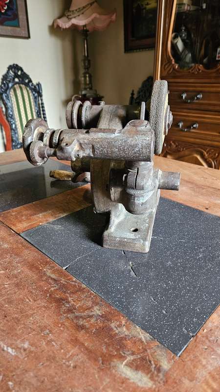 Antique Hand Crank High Speed Bench Grinder