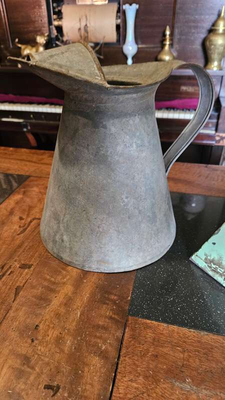 Antique Oil Dispenser plus Galvanised Pitcher