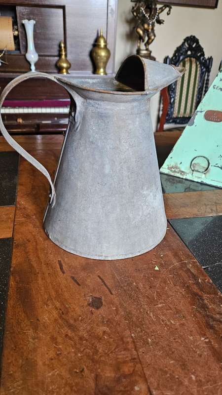Antique Oil Dispenser plus Galvanised Pitcher