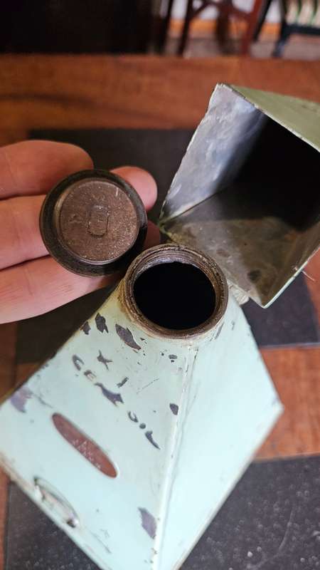 Antique Oil Dispenser plus Galvanised Pitcher
