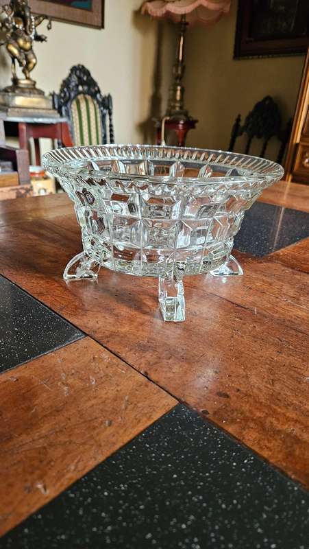 1930's Molded Crystal Bowl