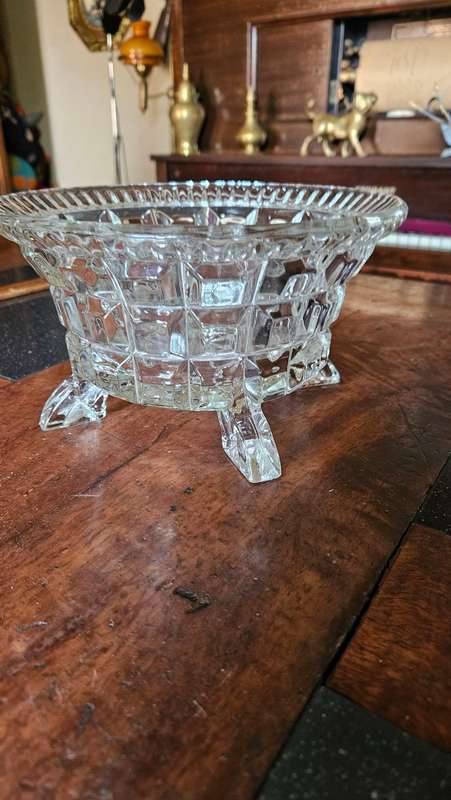 1930's Molded Crystal Bowl